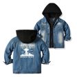 Air Traffic Controllers - We Rule The Sky Designed Children Hooded Denim Jackets Online Hot Sale