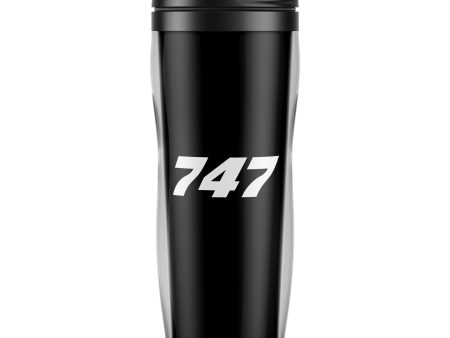 747 Flat Text Designed Plastic Travel Mugs on Sale