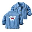 Amazing Boeing 787 Designed Children Denim Jackets Cheap