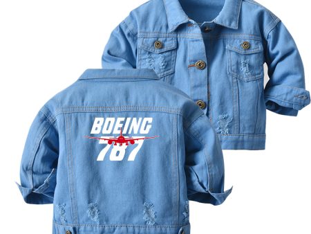 Amazing Boeing 787 Designed Children Denim Jackets Cheap