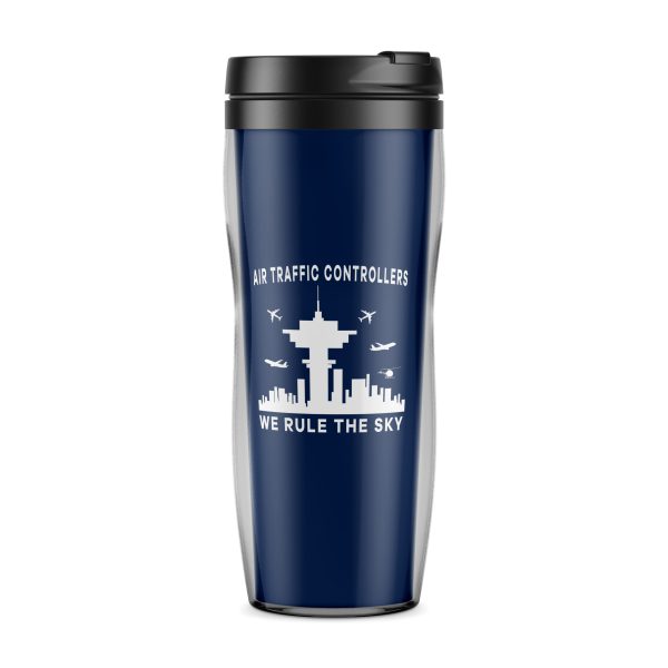 Air Traffic Controllers - We Rule The Sky Designed Plastic Travel Mugs Discount