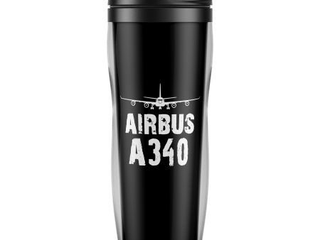 Airbus A340 & Plane Designed Plastic Travel Mugs Hot on Sale