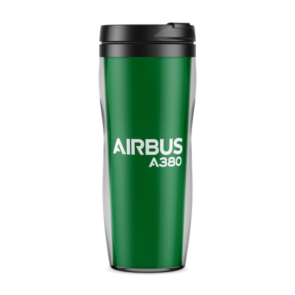 Airbus A380 & Text Designed Plastic Travel Mugs Sale