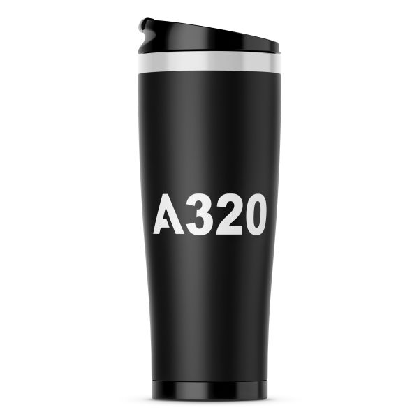 A320 Flat Text Designed Stainless Steel Travel Mugs Hot on Sale