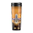 Amazing Departing Aircraft Sunset & Clouds Behind Designed Plastic Travel Mugs Supply