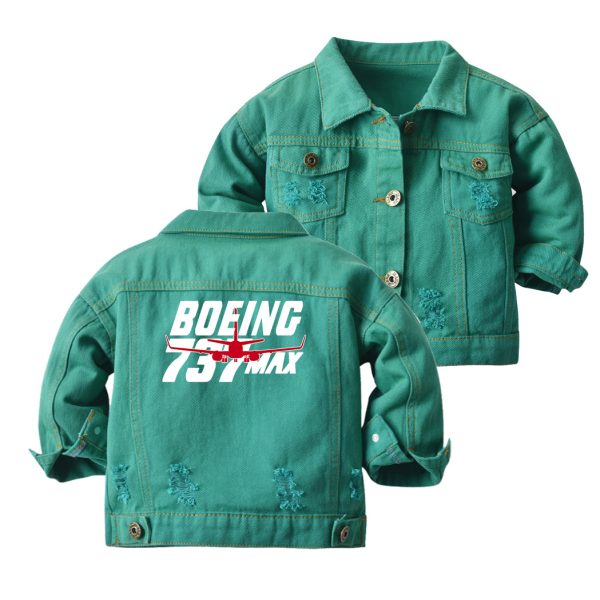 Amazing 737 Max Designed Children Denim Jackets Online now