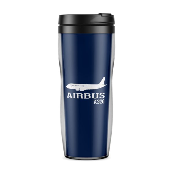 Airbus A320 Printed Designed Plastic Travel Mugs For Sale