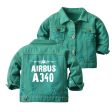 Airbus A340 & Plane Designed Children Denim Jackets Online now