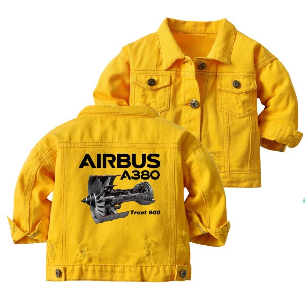 Airbus A380 & Trent 900 Engine Designed Children Denim Jackets Online