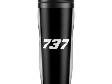 737 Flat Text Designed Plastic Travel Mugs For Discount