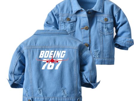 Amazing Boeing 767 Designed Children Denim Jackets Online now