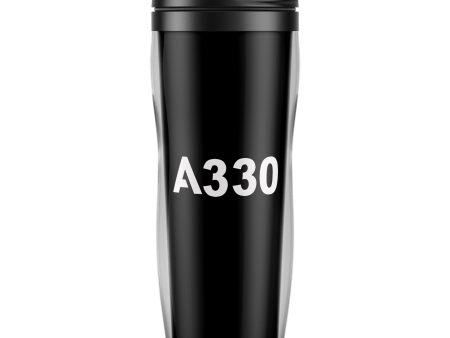 A330 Flat Text Designed Plastic Travel Mugs For Discount