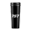 757 Flat Text Designed Plastic Travel Mugs Sale