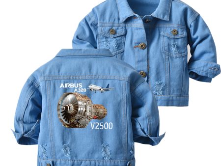 Airbus A320 & V2500 Engine Designed Children Denim Jackets For Discount