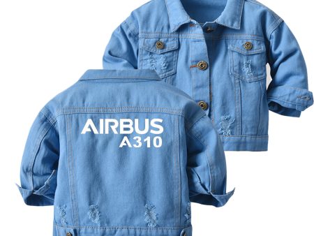 Airbus A310 & Text Designed Children Denim Jackets For Discount