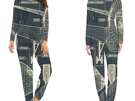 Airplanes Fuselage & Details Designed Women Pijamas on Sale