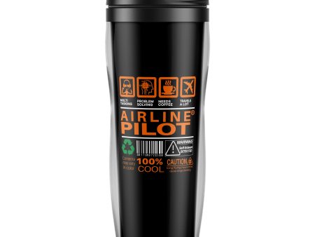 Airline Pilot Label Designed Plastic Travel Mugs Online Hot Sale