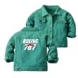 Amazing Boeing 787 Designed Children Denim Jackets Cheap