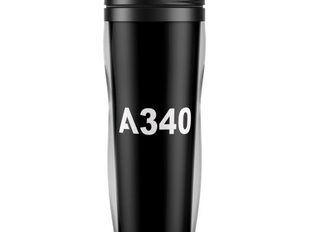 A340 Flat Text Designed Plastic Travel Mugs Fashion