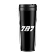 787 Flat Text Designed Plastic Travel Mugs For Discount