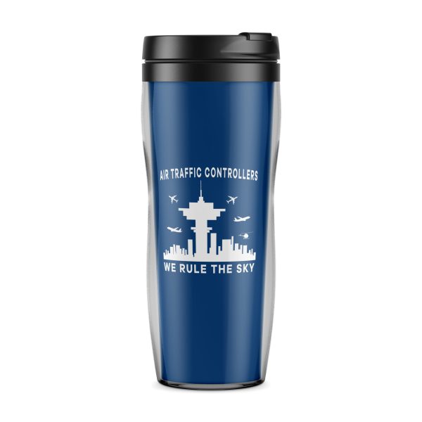 Air Traffic Controllers - We Rule The Sky Designed Plastic Travel Mugs Discount