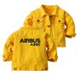 Airbus A380 & Text Designed Children Denim Jackets Fashion