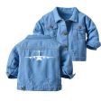 Airbus A400M Silhouette Designed Children Denim Jackets Cheap