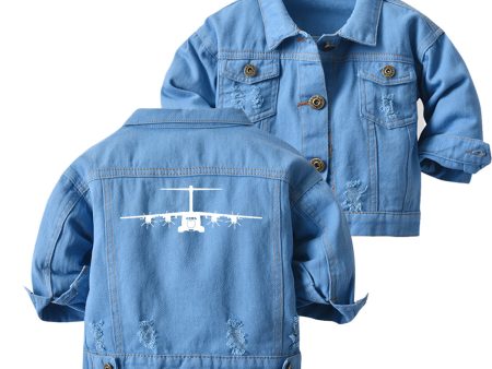 Airbus A400M Silhouette Designed Children Denim Jackets Cheap