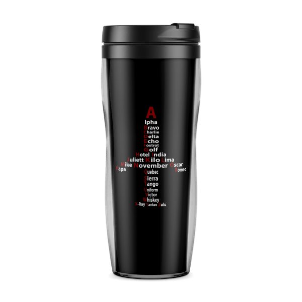 Airplane Shape Aviation Alphabet Designed Plastic Travel Mugs Online