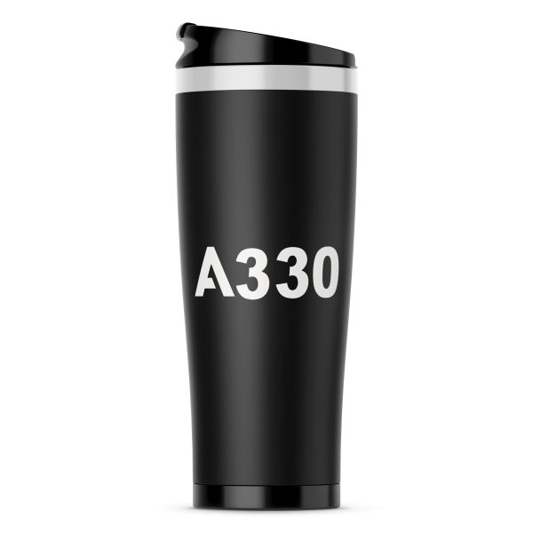 A330 Flat Text Designed Stainless Steel Travel Mugs on Sale