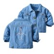 Airplane Shape Aviation Alphabet Designed Children Denim Jackets Hot on Sale