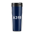 A319 Flat Text Designed Plastic Travel Mugs Online