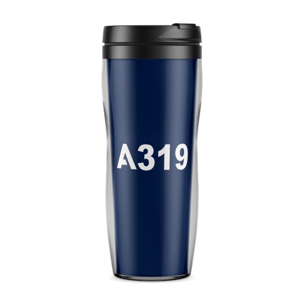 A319 Flat Text Designed Plastic Travel Mugs Online