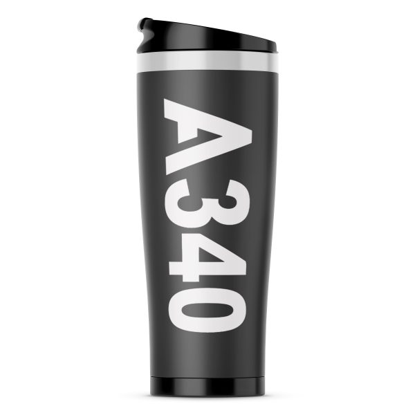 A340 Text Designed Stainless Steel Travel Mugs on Sale