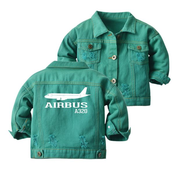 Airbus A320 Printed Designed Children Denim Jackets Supply