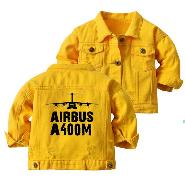 Airbus A400M & Plane Designed Children Denim Jackets Hot on Sale