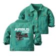 Airbus A380 & Trent 900 Engine Designed Children Denim Jackets Online