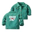 Amazing Boeing 747 Designed Children Denim Jackets on Sale