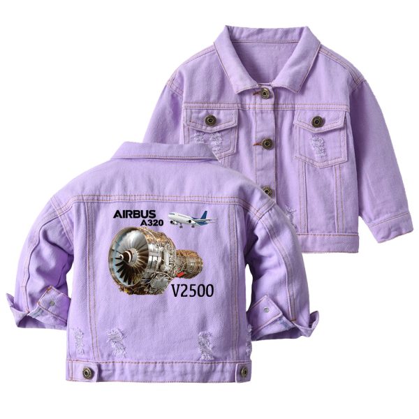 Airbus A320 & V2500 Engine Designed Children Denim Jackets For Discount