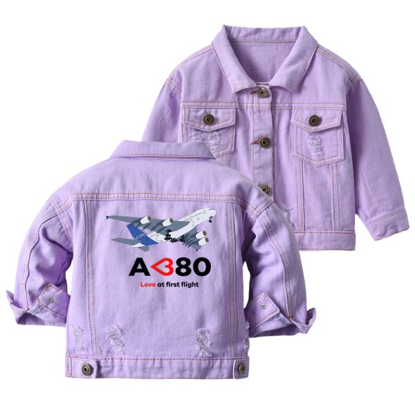 Airbus A380 Love at first flight Designed Children Denim Jackets Online