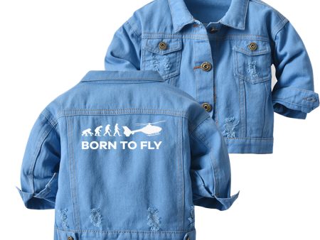 Born To Fly Helicopter Designed Children Denim Jackets Fashion