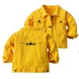 Airbus A350 Silhouette Designed Children Denim Jackets Online Hot Sale