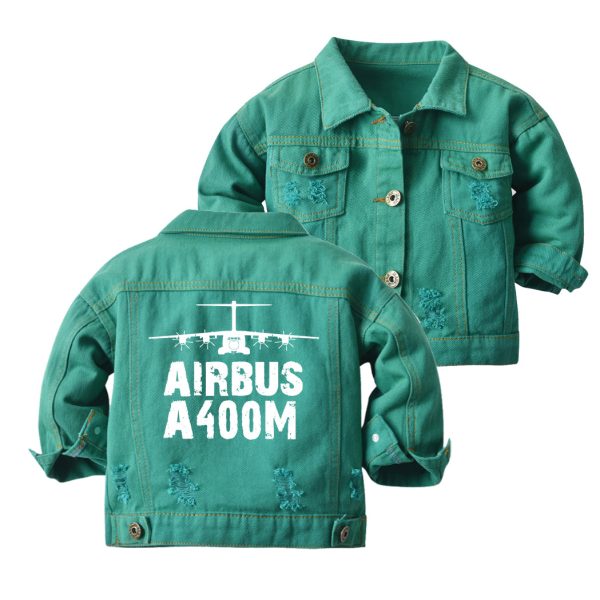 Airbus A400M & Plane Designed Children Denim Jackets Hot on Sale