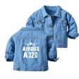 Airbus A320 & Plane Designed Children Denim Jackets Online Hot Sale