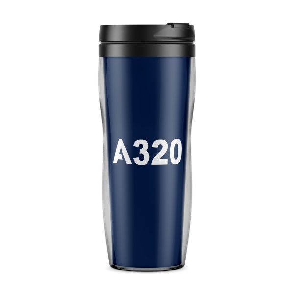 A320 Flat Text Designed Plastic Travel Mugs For Discount