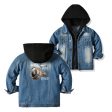 Airbus A320 & V2500 Engine Designed Children Hooded Denim Jackets Online