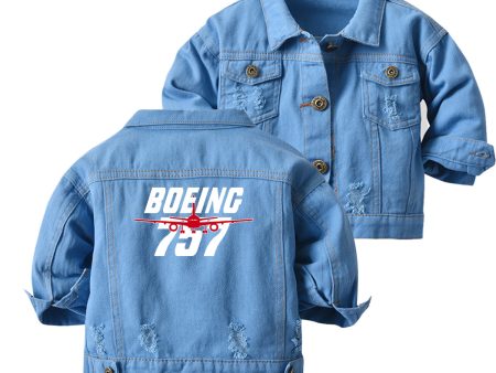 Amazing Boeing 757 Designed Children Denim Jackets Online