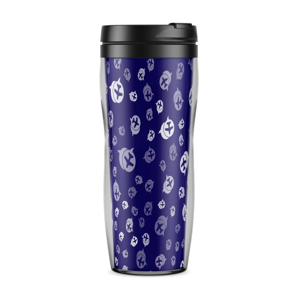 Airplane Notification Theme Designed Plastic Travel Mugs Online