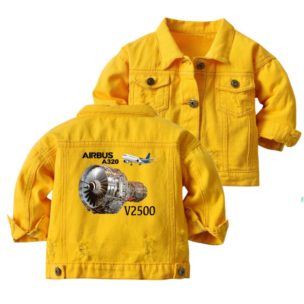 Airbus A320 & V2500 Engine Designed Children Denim Jackets For Discount