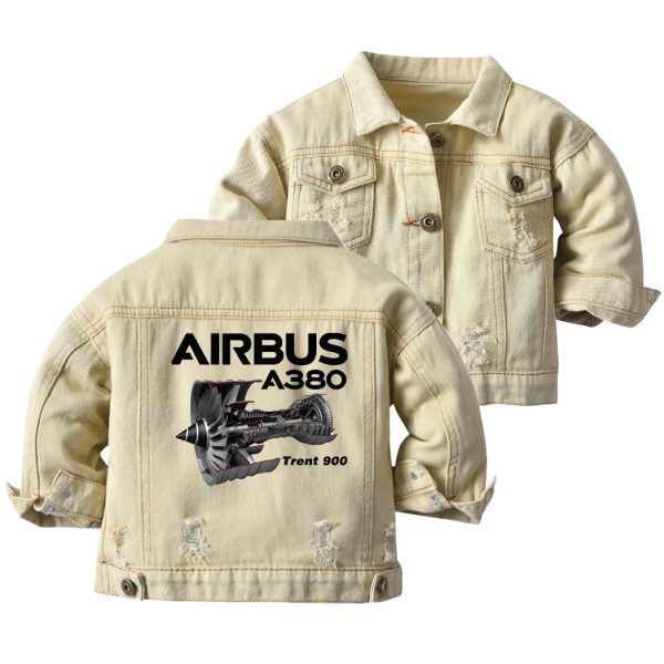 Airbus A380 & Trent 900 Engine Designed Children Denim Jackets Online